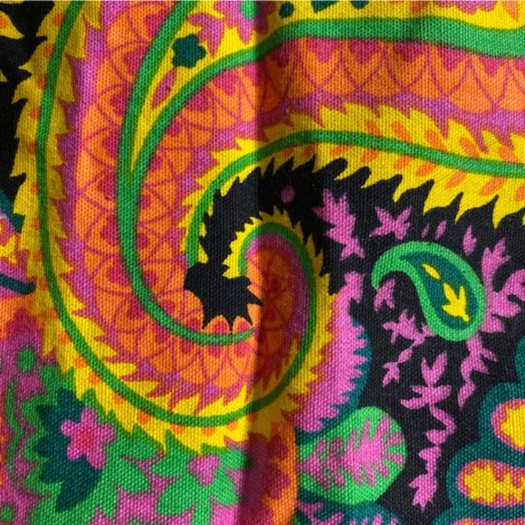 Vintage 60/70s Leisure Lady Bold Colourful Paisley Sleeveless Button Front Top S - Picture 7 of 12